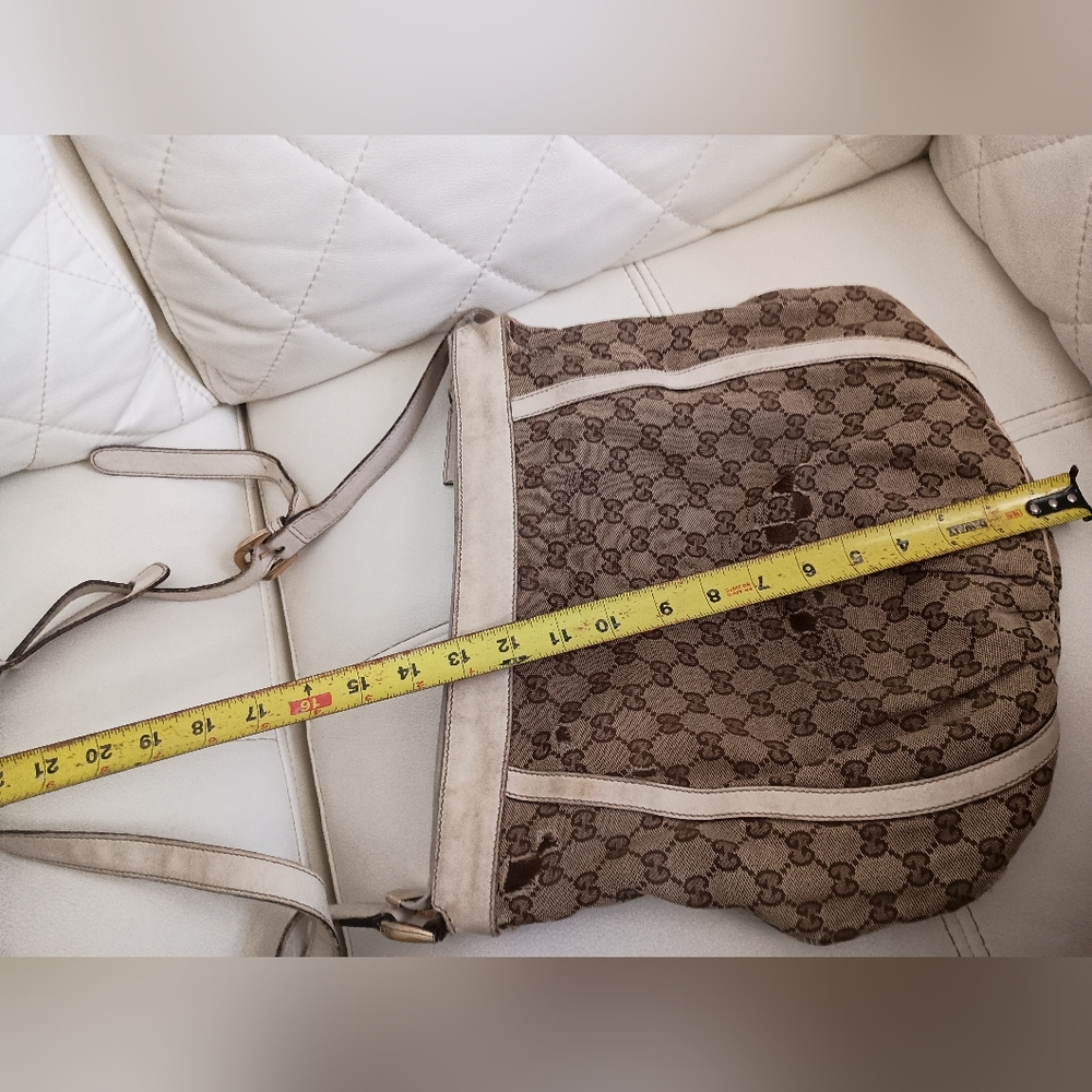 Authenticated Gucci GG Abbey D Ring Crossbody Brown Beige Canvas Fabric Bag - Picture 15 of 16